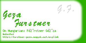 geza furstner business card